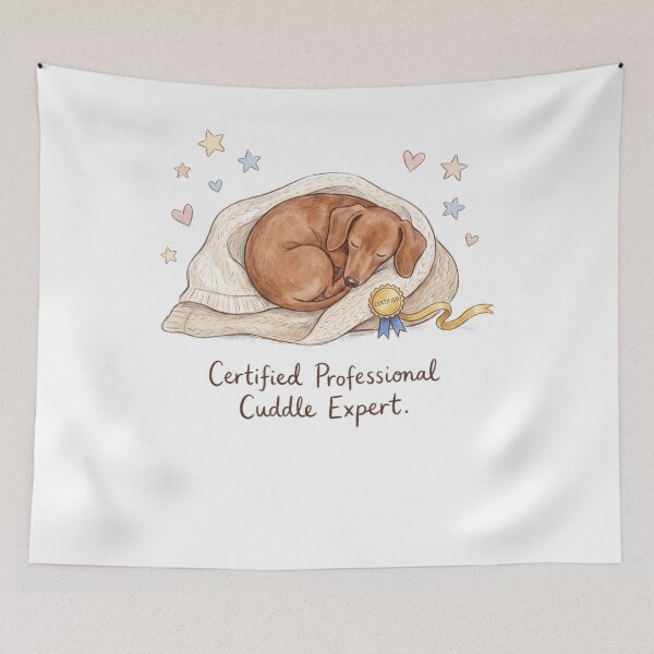 Item preview, Certified Professional Cuddle Expert Sleeping Dachshund Design designed and sold by jgoteiner.