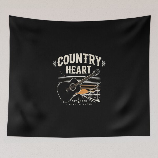 Item preview, Country Heart – Acoustic Guitar Sunset Live Love Loud Design designed and sold by Midnight Veil Designs.