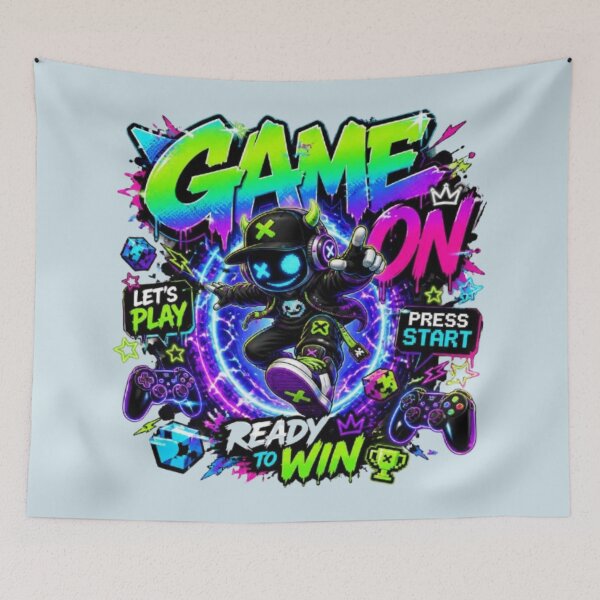 Item preview, GAME ON Gaming Sticker – Neon Gamer Graffiti Esports Design designed and sold by Stylestickers55.