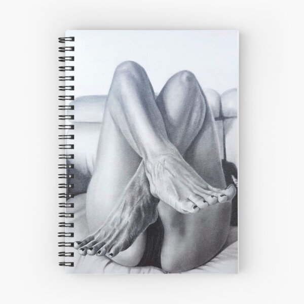 Item preview, Hyperrealistic Pencil Sketch Crossed Legs and Feet Fine Art Print designed and sold by BoyanVBart.