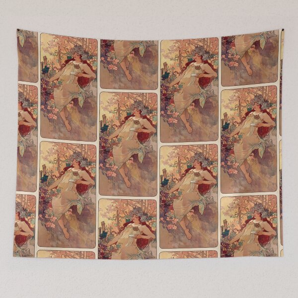 Item preview, Autumn Woman with Grapes and Chrysanthemums designed and sold by artofuniverse.