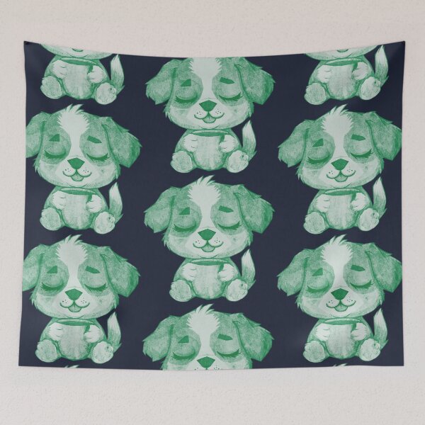 Item preview, Cute Sleepy Puppy Holding Mug designed and sold by kinpirks.