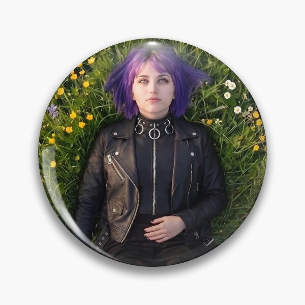 Item preview, Goth Girl Lying in a Wildflower Meadow designed and sold by D6rkT3chDemon.