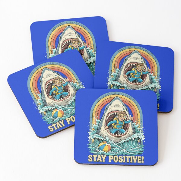 Item preview, Stay Positive Shark Diver Vintage T-Shirt | Funny Scuba Diving Adventure Retro Beach Graphic designed and sold by Bhaskar Digital Art.