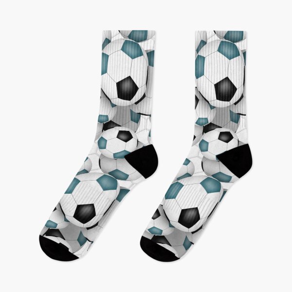 Item preview, Soccer balls with goal netting accent pattern - teal & black designed and sold by katzdzynes.
