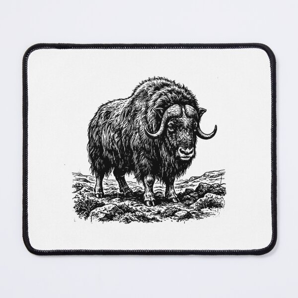 Item preview, Vintage Woodcut Muskox Illustration designed and sold by DuckOddity.