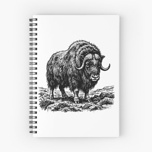 Item preview, Vintage Woodcut Muskox Illustration designed and sold by DuckOddity.