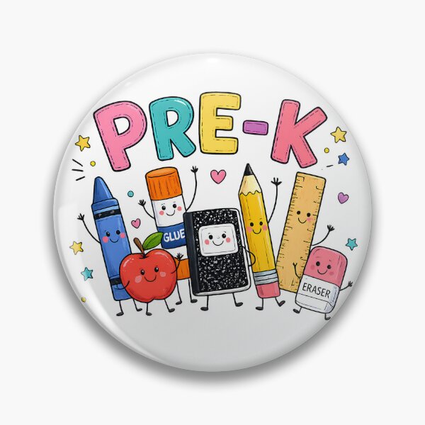 Item preview, Pre-K Squad Cute Crayon Pencil Eraser Glue Ruler Cartoon Back To School designed and sold by VGAfanatic.