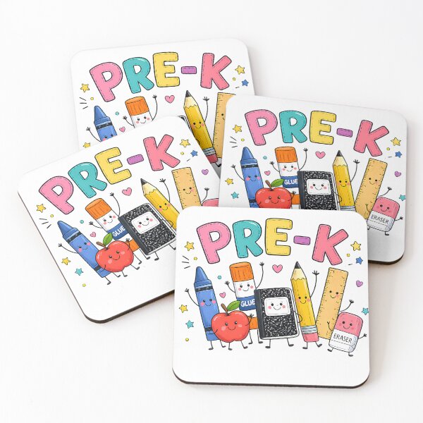 Item preview, Pre-K Squad Cute Crayon Pencil Eraser Glue Ruler Cartoon Back To School designed and sold by VGAfanatic.