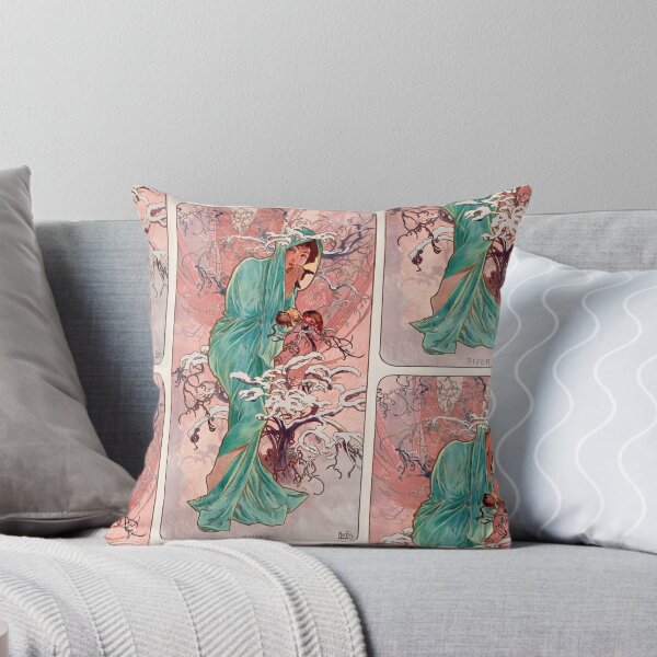 Item preview, Winter Woman in Green Cloak Snowy Branches designed and sold by artofuniverse.