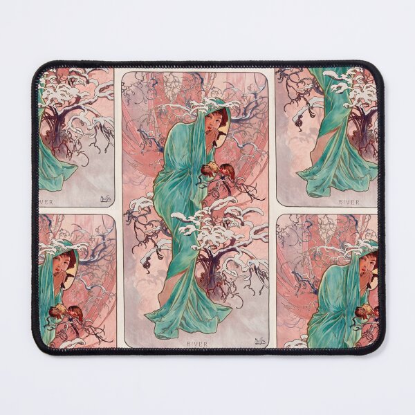 Item preview, Winter Woman in Green Cloak Snowy Branches designed and sold by artofuniverse.