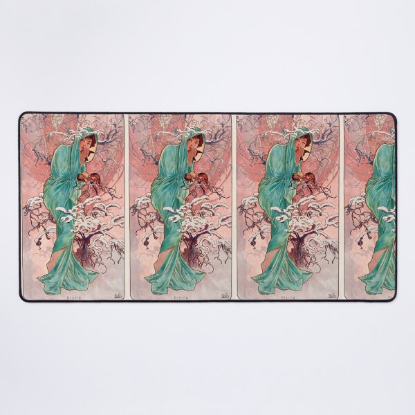 Item preview, Winter Woman in Green Cloak Snowy Branches designed and sold by artofuniverse.