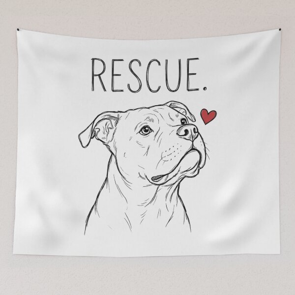 Item preview, Rescue Dog Sketch Heart Adopt Love Art designed and sold by SiarheiYur.