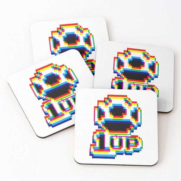 Item preview, 1up Mushroom Negative Glitch - White designed and sold by animinimal.