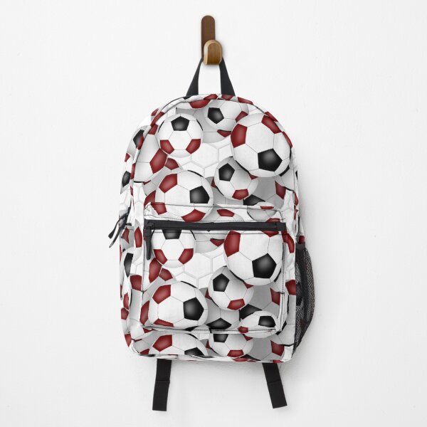 Item preview, Soccer balls with goal netting accent pattern - maroon & black designed and sold by katzdzynes.