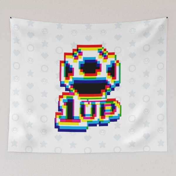 Item preview, 1up Mushroom Negative Glitch - White designed and sold by animinimal.