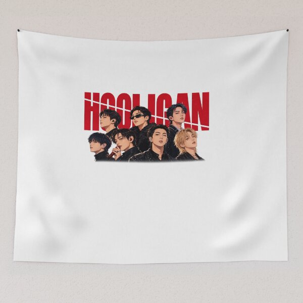 Item preview, BTS Hooligan Graphic Shirt, Red Black Kpop Streetwear Tee, Bangtan Members Vintage Unisex Shirt, Army Gift designed and sold by BerryHand.