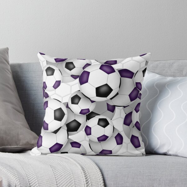Item preview, Soccer balls with goal netting accent pattern - purple & black designed and sold by katzdzynes.