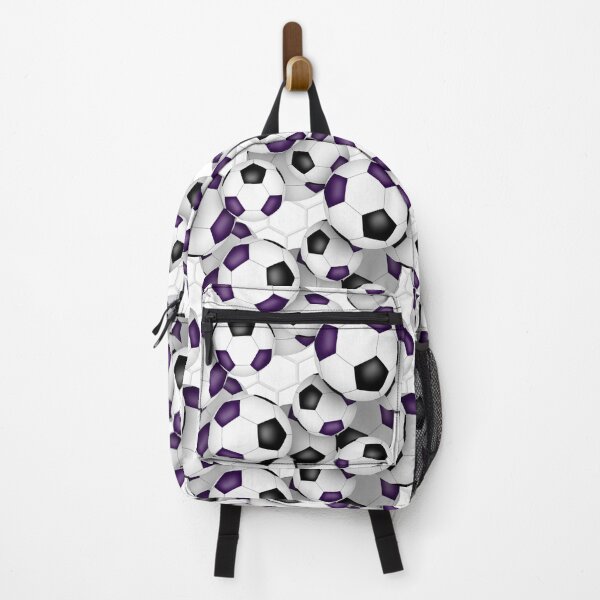 Item preview, Soccer balls with goal netting accent pattern - purple & black designed and sold by katzdzynes.