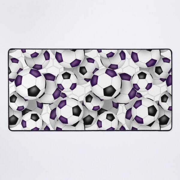 Item preview, Soccer balls with goal netting accent pattern - purple & black designed and sold by katzdzynes.