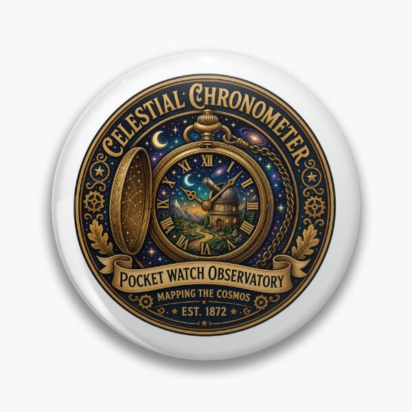 Item preview, Celestial Chronometer | Pocket Watch Observatory | Vintage Astronomy Fantasy designed and sold by MrDev.