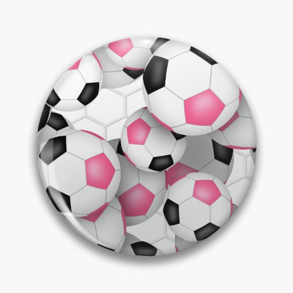 Item preview, Soccer balls with goal netting accent pattern - pink & black designed and sold by katzdzynes.