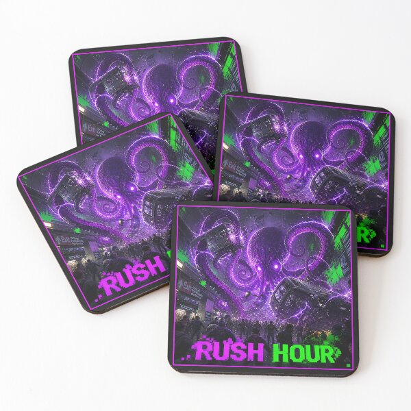 Item preview, Rush Hour Kaiju - Retro Synthwave Kraken Cyberpunk designed and sold by RareVisuals.