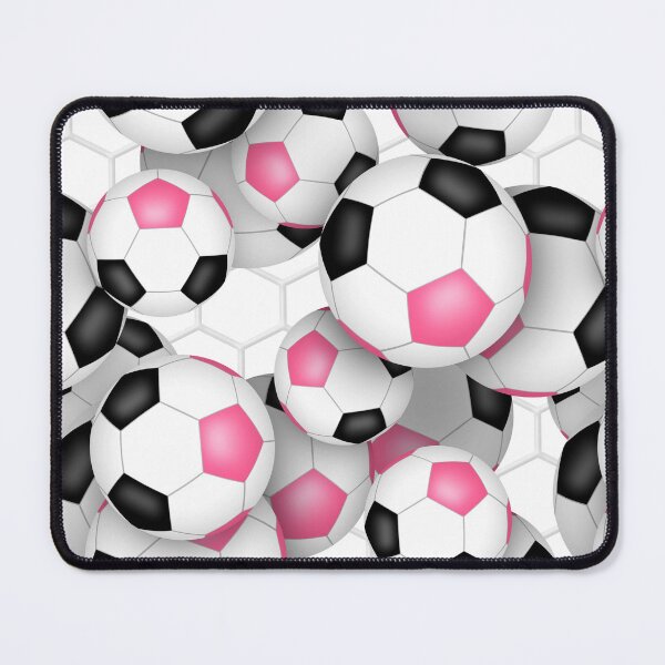 Item preview, Soccer balls with goal netting accent pattern - pink & black designed and sold by katzdzynes.