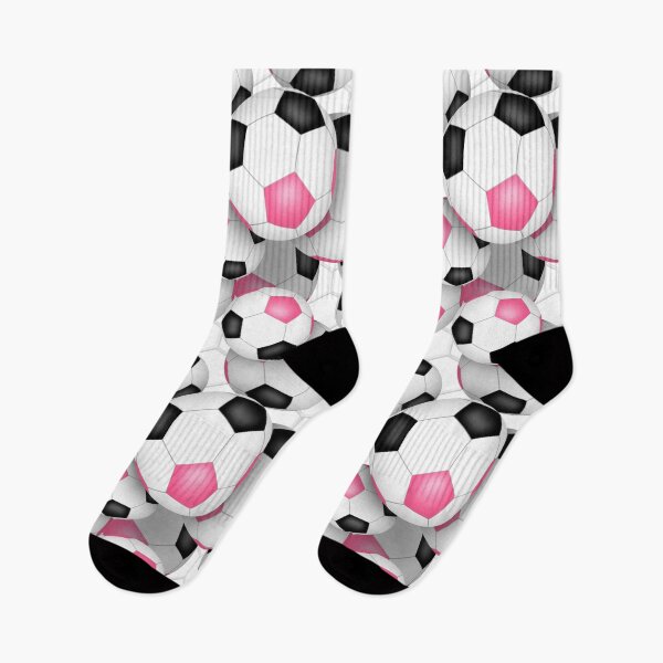 Item preview, Soccer balls with goal netting accent pattern - pink & black designed and sold by katzdzynes.