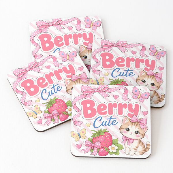 Item preview, Berry Cute Kitten Strawberry Art designed and sold by QuirkyCloud Designs.