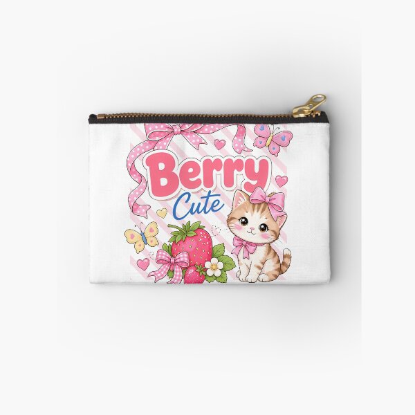 Item preview, Berry Cute Kitten Strawberry Art designed and sold by QuirkyCloud Designs.