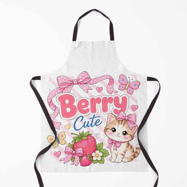 Item preview, Berry Cute Kitten Strawberry Art designed and sold by QuirkyCloud Designs.