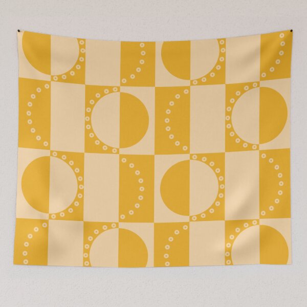 Item preview, Golden Circles – Retro Checkered Pattern Design designed and sold by BuckaBaby.