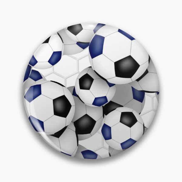 Item preview, Soccer balls with goal netting accent pattern - blue & black designed and sold by katzdzynes.