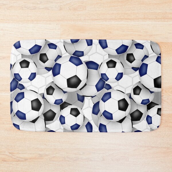 Item preview, Soccer balls with goal netting accent pattern - blue & black designed and sold by katzdzynes.
