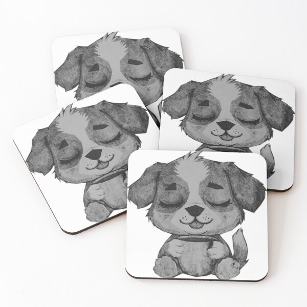 Item preview, Cute Sleepy Puppy Holding Mug designed and sold by kinpirks.