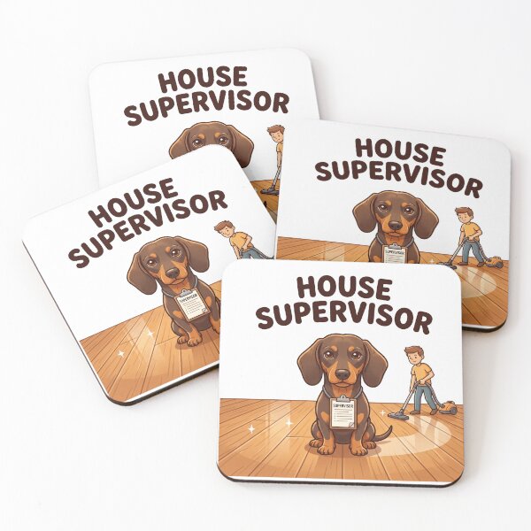 Item preview, House Supervisor Funny Dachshund Clipboard Design designed and sold by jgoteiner.