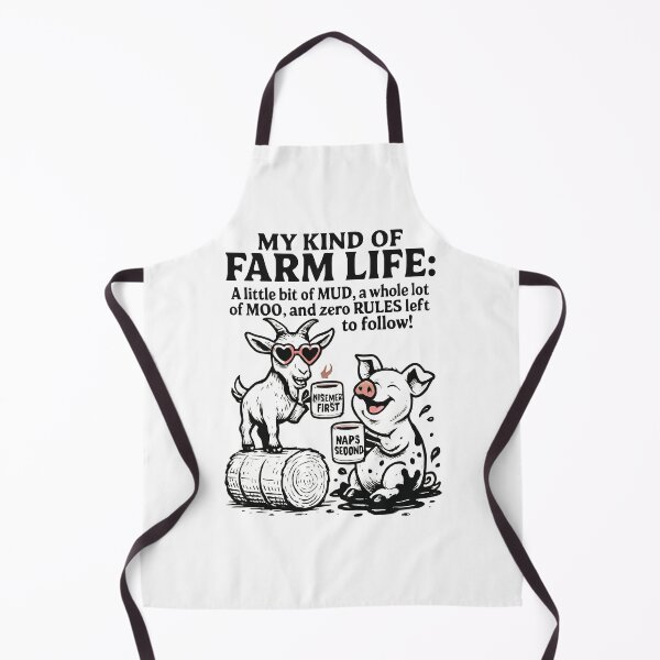 Item preview, My Kind Of Farm Life - Funny Goat and Pig Illustration designed and sold by BumbleBloom7.