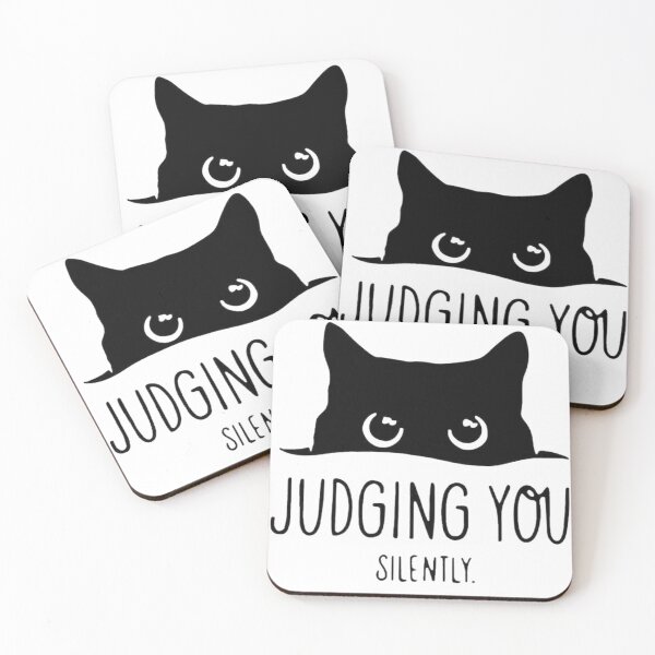 Item preview, Judging You Silently Funny Black Cat designed and sold by FloraMyst.
