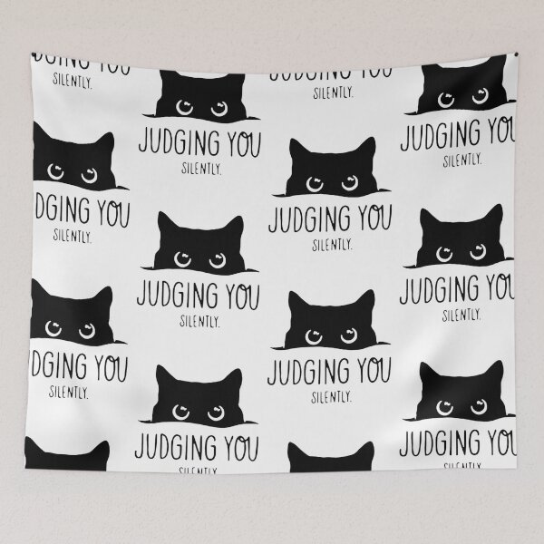 Item preview, Judging You Silently Funny Black Cat designed and sold by FloraMyst.