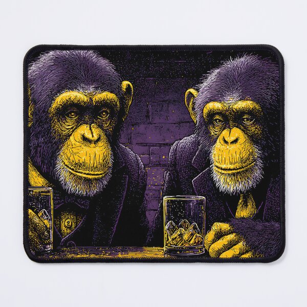 Item preview, Two Monkeys Dressed in Suits Enjoying Drinks Together designed and sold by Artessie.