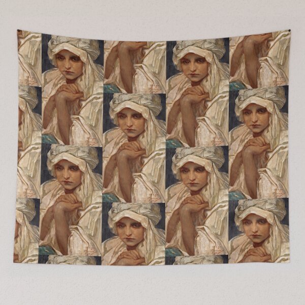 Item preview, Young Woman in White Turban designed and sold by artofuniverse.