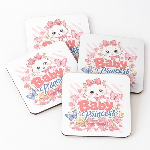 Item preview, Baby Princess Kitten Pink Bow Art designed and sold by QuirkyCloud Designs.