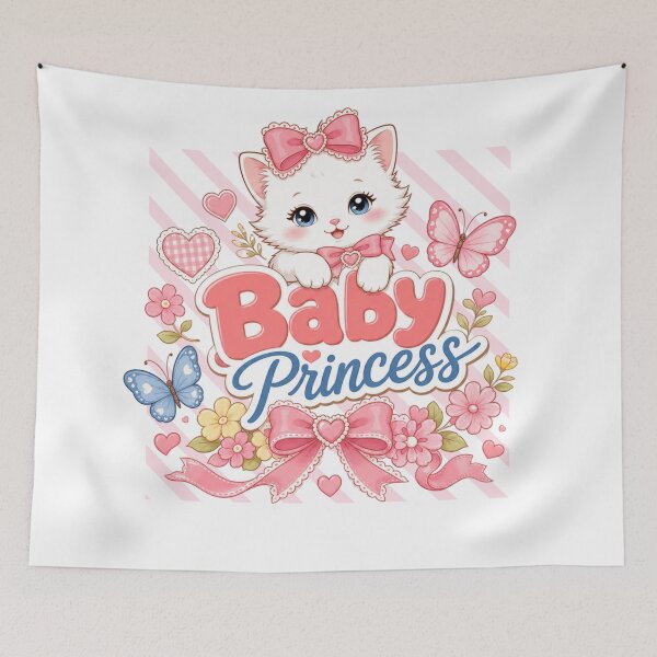 Item preview, Baby Princess Kitten Pink Bow Art designed and sold by QuirkyCloud Designs.