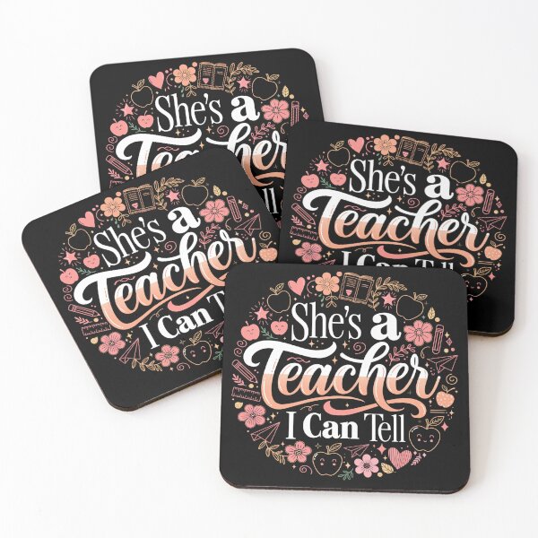 Item preview, She's A Teacher I Can Tell Floral Quote designed and sold by DariaOltes.