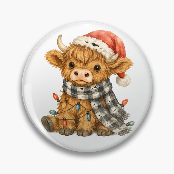 Item preview, Cute Highland Cow Christmas Watercolor Holiday Lights designed and sold by Moizento.