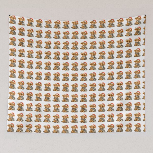 Item preview, Cute Highland Cow Christmas Watercolor Holiday Lights designed and sold by Moizento.
