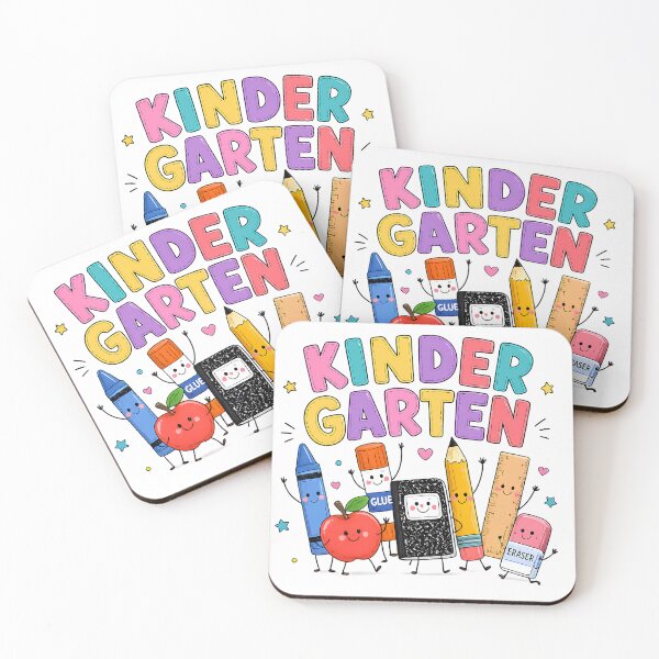 Item preview, Kinder Garten Squad Cute Crayon Pencil Eraser Glue Ruler Cartoon Back To School designed and sold by VGAfanatic.