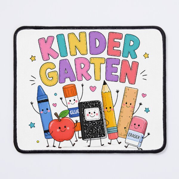 Item preview, Kinder Garten Squad Cute Crayon Pencil Eraser Glue Ruler Cartoon Back To School designed and sold by VGAfanatic.