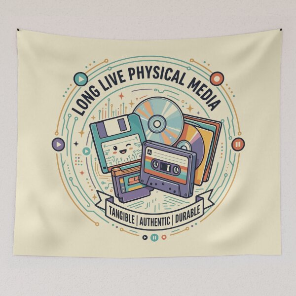 Item preview, Long Live Physical Media Retro Tech designed and sold by Mousy-Art.